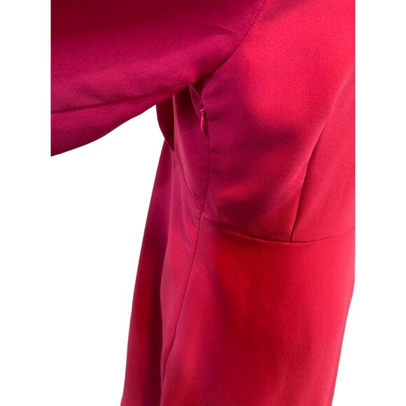 NWOT ZARA M Vintage-Inspired Fuchsia Dress Button Front & Long Sleeves - Picture 7 of 13